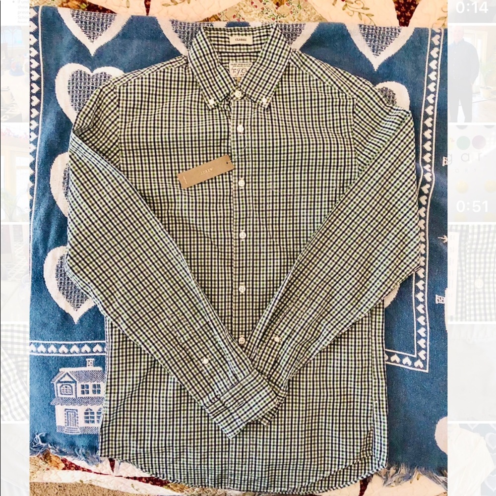 NWT J.Crew Mens Stretch Shirt in Organic Cotton